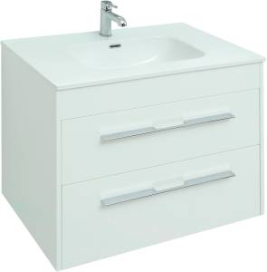 Тумба с раковиной Aquanet Августа 80 белый глянец