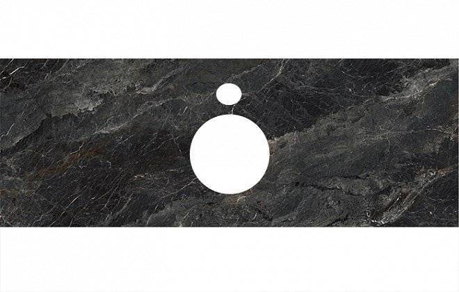 Столешница Kerama Marazzi Plaza 120 Риальто Темный Серый лаппатированный для накладных раковин