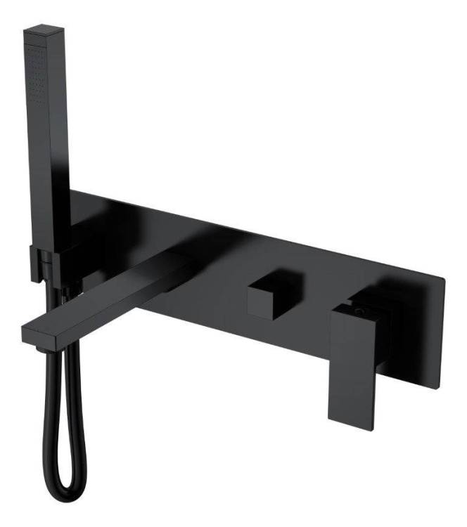 Смеситель для ванны Boheme Qubic 474-2-B встроенный Matt Black