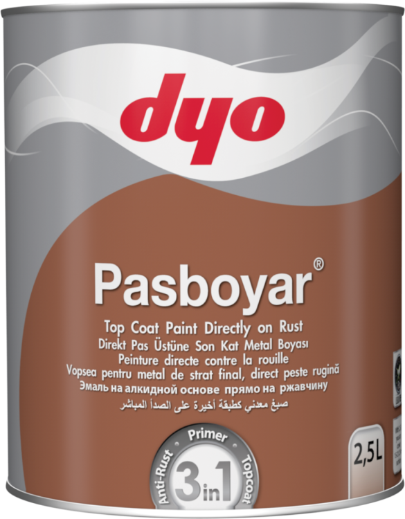 Краска для металла 3 в 1 DYO Pasboyar серебряная 2.5 л