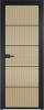 Межкомнатная дверь Profil Doors 5 AX цвет профиля Черный, стекло безопасное 6 мм мору золото 800x2000