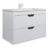 Тумба с раковиной Uperwood Modul подвесная, матовая, белая, графит, 80 см фото 2