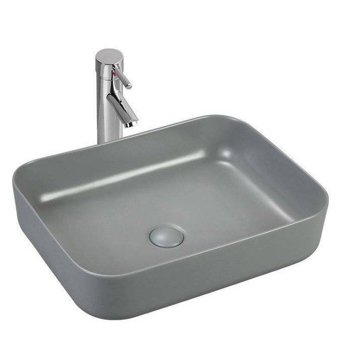 Раковина Sintesi SIN-LVB-APP-409GM накладная, 50 см, серая матовая