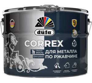 Грунт-эмаль по ржавчине гладкая Dufa Correx 3 в 1 RAL 8017 шоколад 10 л