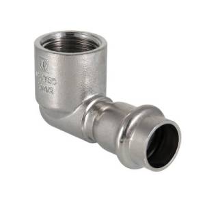 Угольник VALTEC из нержавеющей стали, 90 град. внутренняя резьба 22 x 3/4