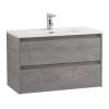 Тумба под раковину Belbagno Kraft 39 KRAFT 39-800/390-2C-SO-CG 80x39x50 Cemento Grigio подвесная с двумя выкатными ящиками