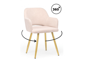 Стул на металлокаркасе Notta Эолин 360 631705 латте (glory 10) / золотой