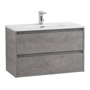 Тумба под раковину Belbagno Kraft 39 KRAFT 39-800/390-2C-SO-CG 80x39x50 Cemento Grigio подвесная с двумя выкатными ящиками