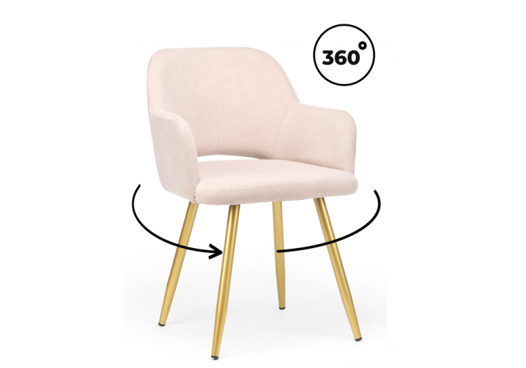 Стул на металлокаркасе Notta Эолин 360 631705 латте (glory 10) / золотой