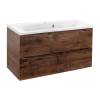 Тумба под раковину Vincea Mia VMC-2MA900RW 900 подвесная, 2 выкатных ящика soft close, R.Wood фото 2