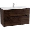 Тумба под раковину Belbagno Etna H-60 ETNA-H60-1000-2C-SO-RW-P 100x45x60 Rovere Moro подвесная с двумя выкатными ящиками, с доводчиками фото 2