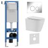 Комплект Iberica Blanca Burgos Alto IB.001M.BRA.231.8131 унитаз безободковый, белый, сиденье микролифт, клавиша смыва хром глянцевый