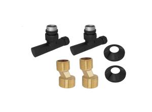 Запорный вентиль Aquatek AQ 1020BL 3/4"х1/2", круглый, черный муар, 2 штуки
