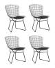Набор из 4 стульев Stool Group Bertoia BTY-18-P6 BL/BL X4 черный с черной подушкой