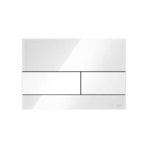 Кнопка смыва TECE Square 9240800 белое стекло, кнопка белая