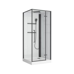 Душевая кабина BelBagno UNO-CAB-A-1-90-C-NERO-Bi-TOP-R правая, 90x90x213