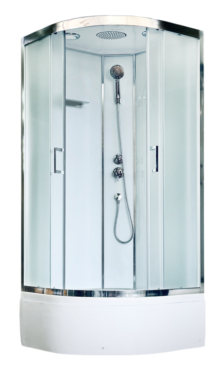 Душевая кабина Royal Bath Fato FATO RB 90CK-М-CH профиль хром, стекло рифленое, 90x90x215