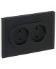 Розетка 2-местная с защитными шторками IEK Forte&Piano FP-R23-10-1-K02 черный