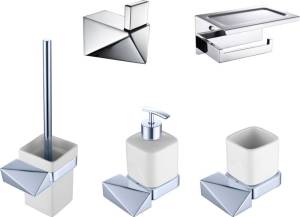 Набор Boheme New Venturo Ершик 10319-CR + Дозатор 10317-CR + Стакан 10314-CR + Крючок 10316-CR + Держатель туалетной бумаги 10311-CR