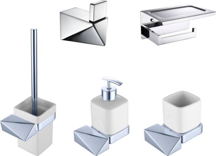 Набор Boheme New Venturo Ершик 10319-CR + Дозатор 10317-CR + Стакан 10314-CR + Крючок 10316-CR + Держатель туалетной бумаги 10311-CR