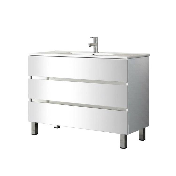 Тумба с раковиной Sanvit Кубэ-3 90 белый глянец