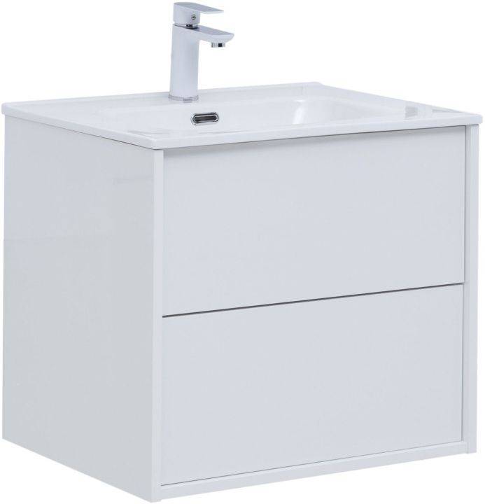 Тумба под раковину Aquanet Lino 60 287540 белый глянец