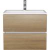 Тумба с раковиной Uperwood Barsa 2930205646 подвесная, белая, дуб сонома, 60 см