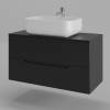 Тумба с раковиной Orange Line Li-100TubMDF+B03-600W черная матовая, 100 см фото 2