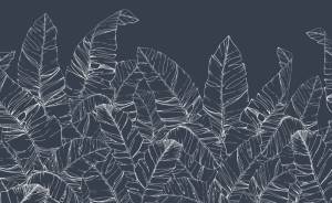 3D Фотообои Artegrafico «Композиция с листвой цвета лунного индиго» PL-079 песок