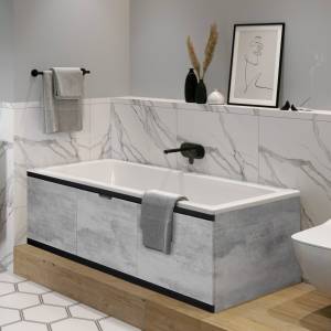 Экран под ванну Alavann Rita Black ALV1199003 серый бетон, 174x7.2