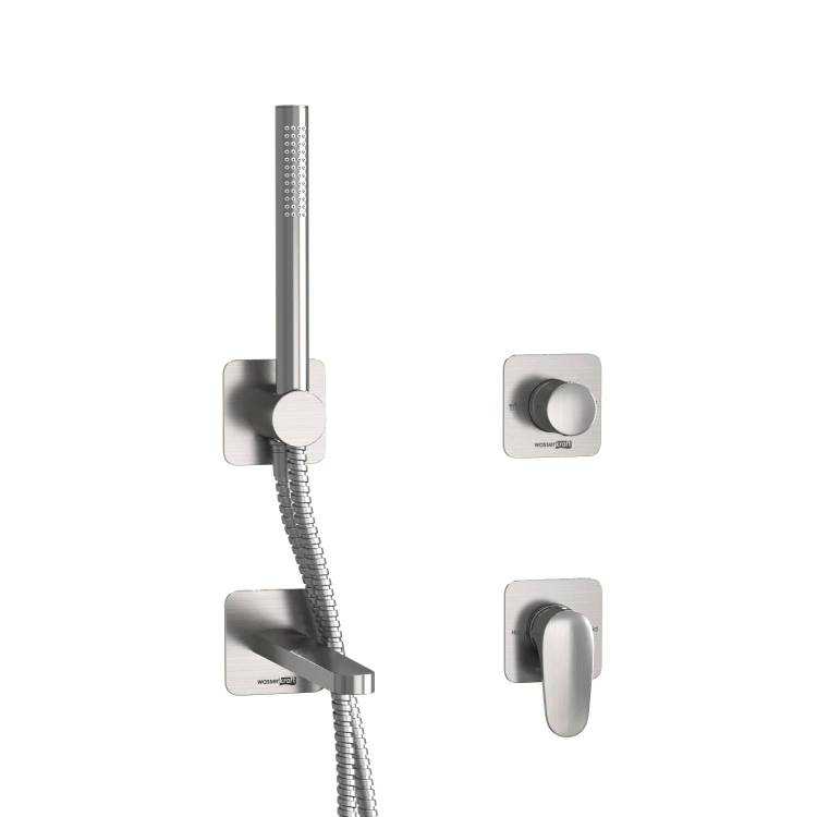 Душевой комплект Wasserkraft Spree A1451.272.274.275.100.276 никель, встраиваемый, с изливом, с лейкой