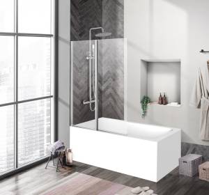 Душевая шторка на ванну BelBagno Uno V-2-100/150-P-Cr-R