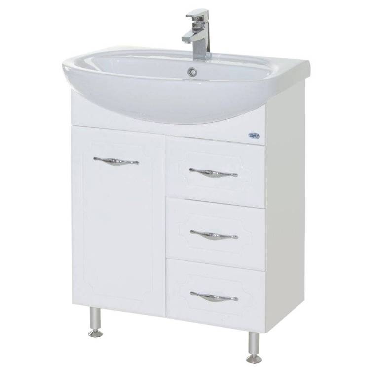 Тумба с раковиной Bellezza Стелла 65 3 ящ. Белый