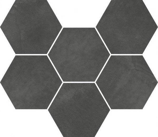 Мозаика Italon Continuum 620110000190 Petrol Mosaico Hexagon 25x29
