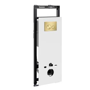 Система инсталляции для унитазов Wasserkraft Salm 27TLT.010.ME.WH.MG02 клавиша золото матовое