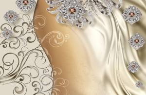 3D Фотообои Artegrafico «Сверкающие драгоценности на шелке» RH-101 акварель