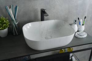 Раковина Gid Geométrico K397D9 53322 глянцевая, под камень, 50x40x14