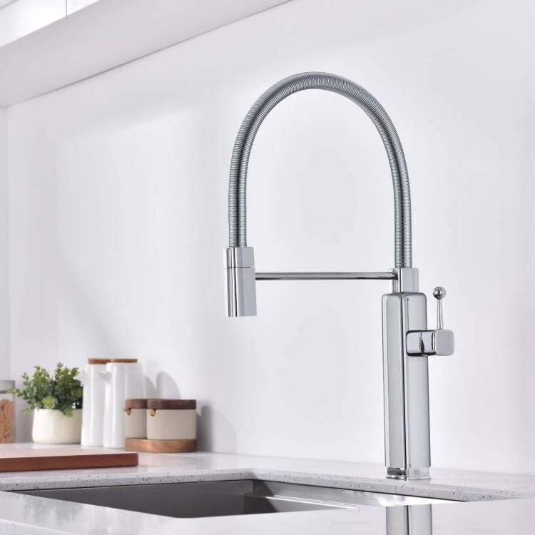 Смеситель для кухни Vincea VKF-101CH с гибким изливом, хром