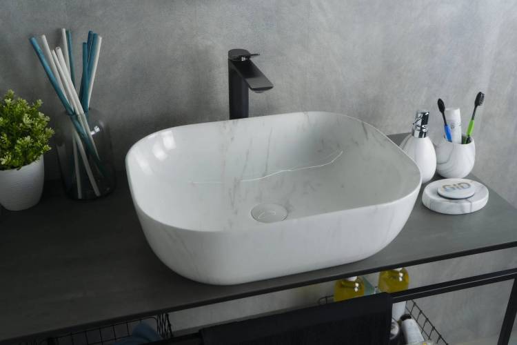 Раковина Gid Geométrico K397D9 53322 глянцевая, под камень, 50x40x14