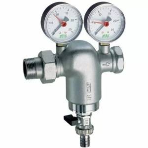 Фильтр для воды FAR 3/4 НР-ВР, с манометром, 100мкм, Max: 95 C, 25 бар