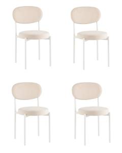 Набор из 4 стульев Stool Group Бриф SN AV 477-C01-9016-K молочный каркас белый муар