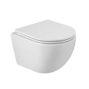 Унитаз подвесной Cezares Relax CZR-38088-49-TH-TOR/SC безободковый, с сиденьем микролифт, белый