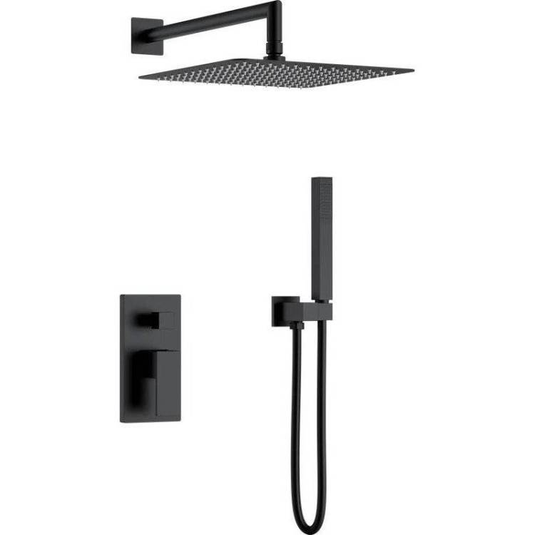 Душевой комплект Boheme Qubic 474-3-B черный матовый