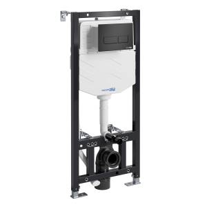 Система инсталляции для унитазов Wasserkraft Aller 10TLT.010.ME.MB03 клавиша черный матовый