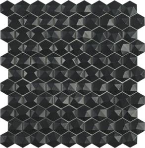 Мозаика Vidrepur Hex Nordic № 903 D Черный (на сетке) 30.7x31.7