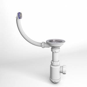 Сифон для мойки Granula Grand СФ-0003 с круглым переливом и винтом