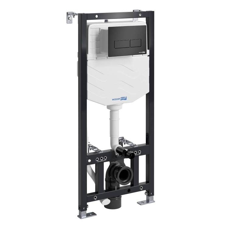 Система инсталляции для унитазов Wasserkraft Aller 10TLT.010.ME.MB03 клавиша черный матовый