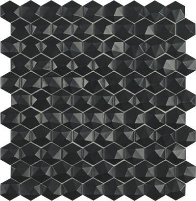 Мозаика Vidrepur Hex Nordic № 903 D Черный (на сетке) 30.7x31.7