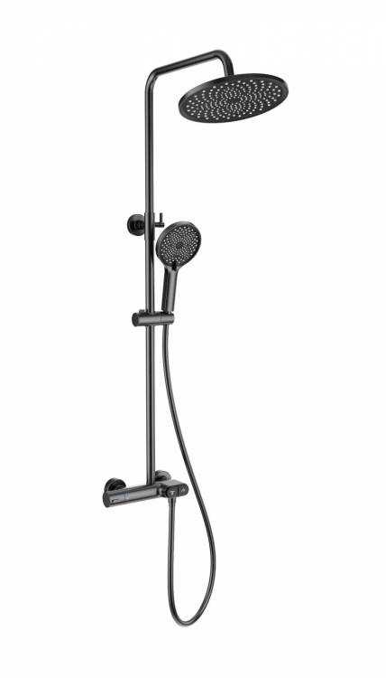 Душевая стойка Wonzon & Woghand WW-B2091-A-BGG с термостатом, темный графит