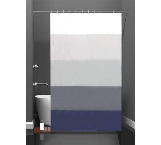 Штора для ванной Bath Plus Gradient Line ch21058 180x200, серо-синий